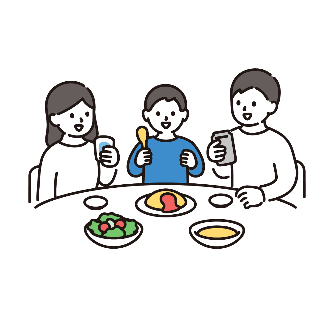 食事をする家族