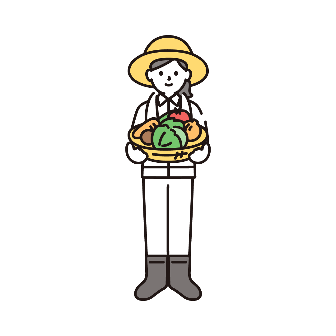 農家の女性（全身）のイラスト