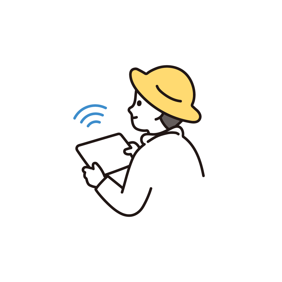 タブレットを操作する農家