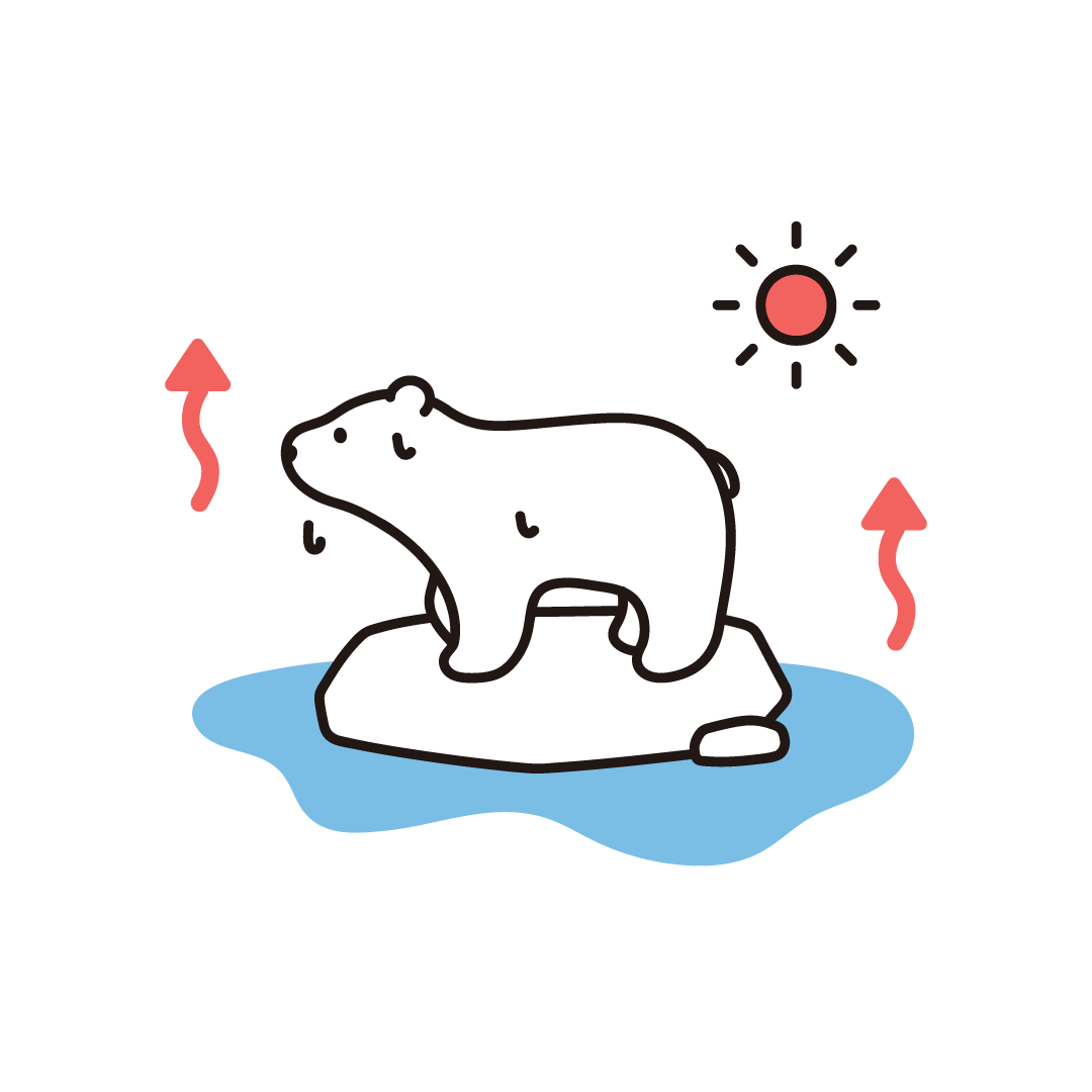地球温暖化（氷の上のシロクマ）