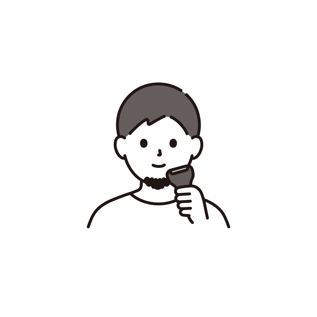 ひげを剃る男性