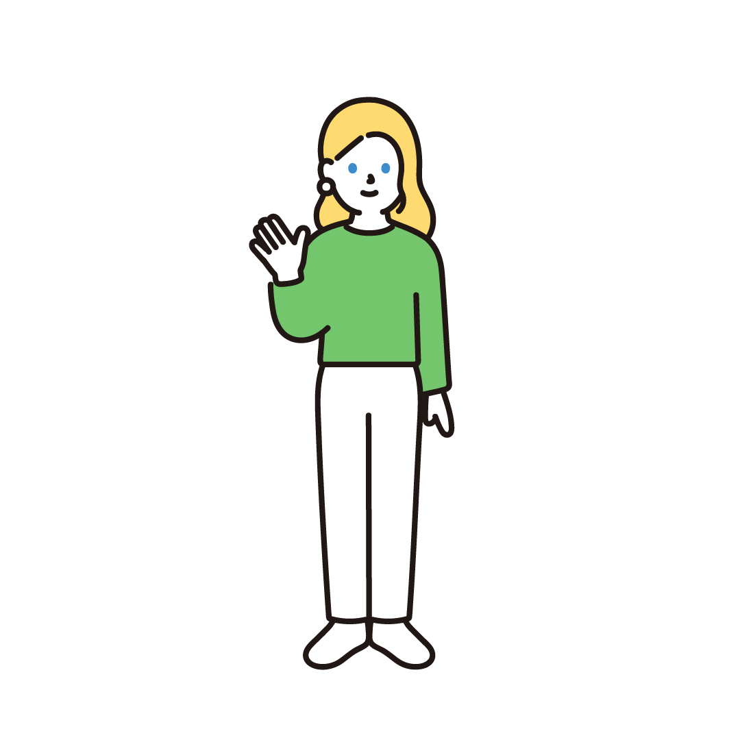 あいさつをする外国人女性