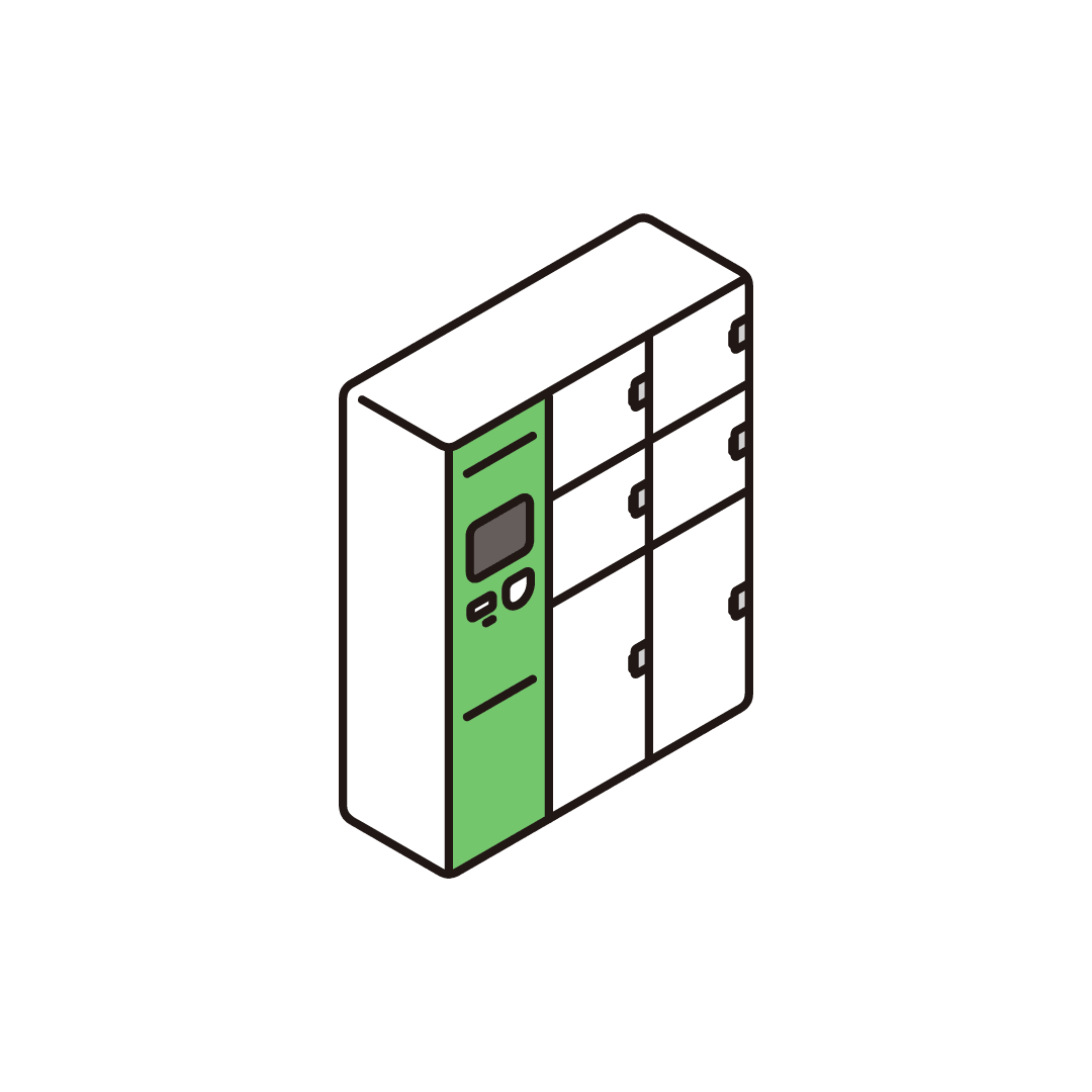 駅のロッカー（アイソメ）