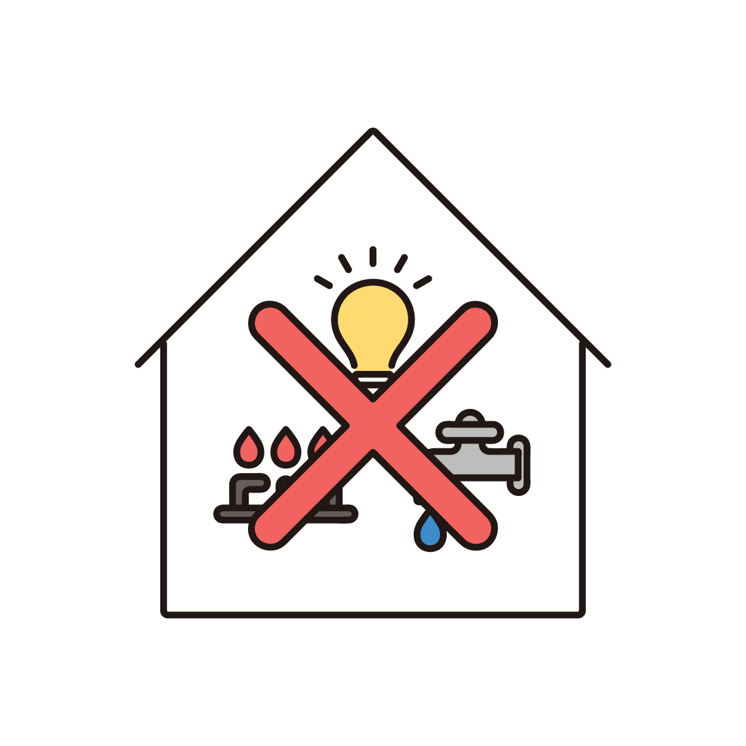 電気・ガス・水道の供給停止