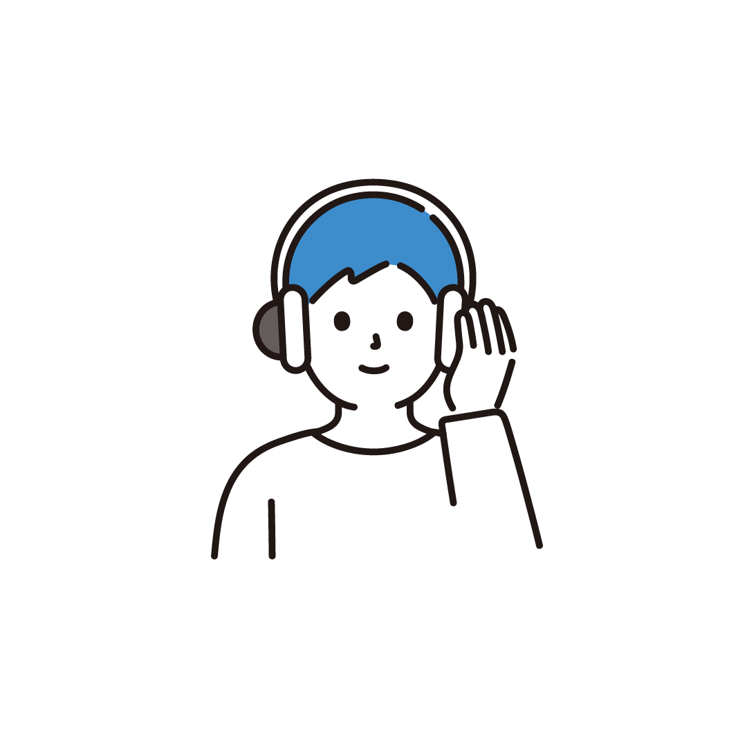 音楽を聴く男性