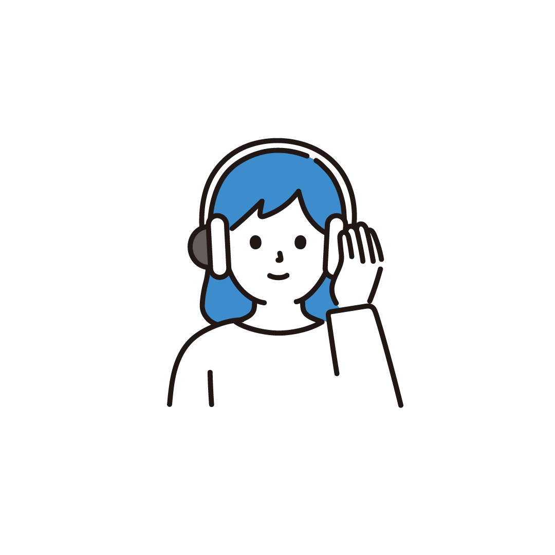 音楽を聴く女性