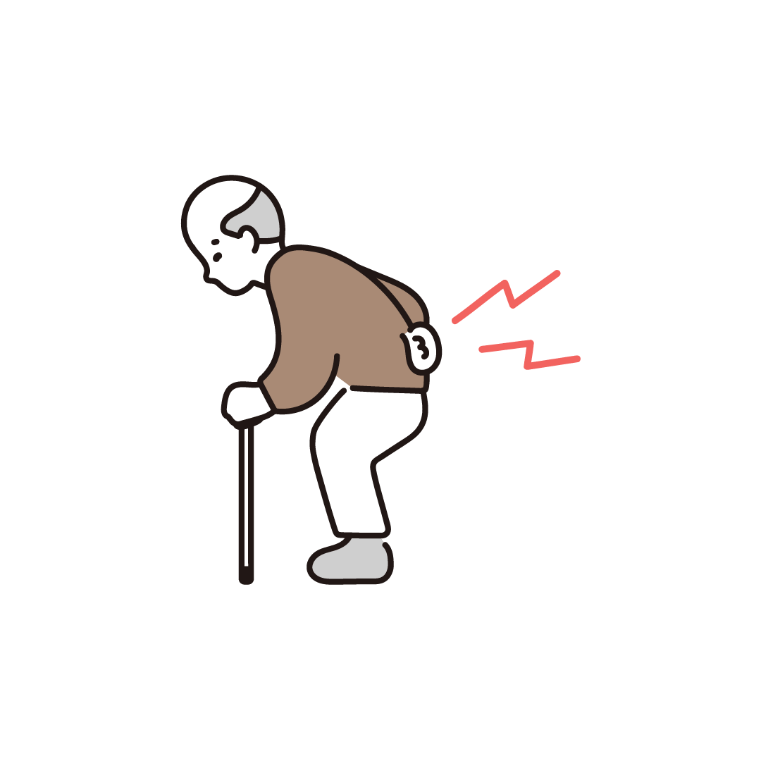 腰を痛めているシニア男性