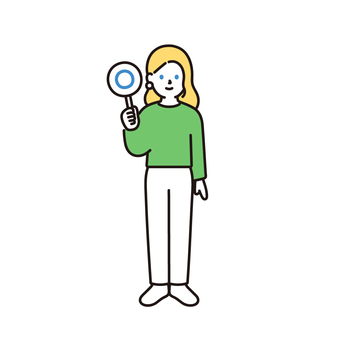 マルを持つ外国人女性