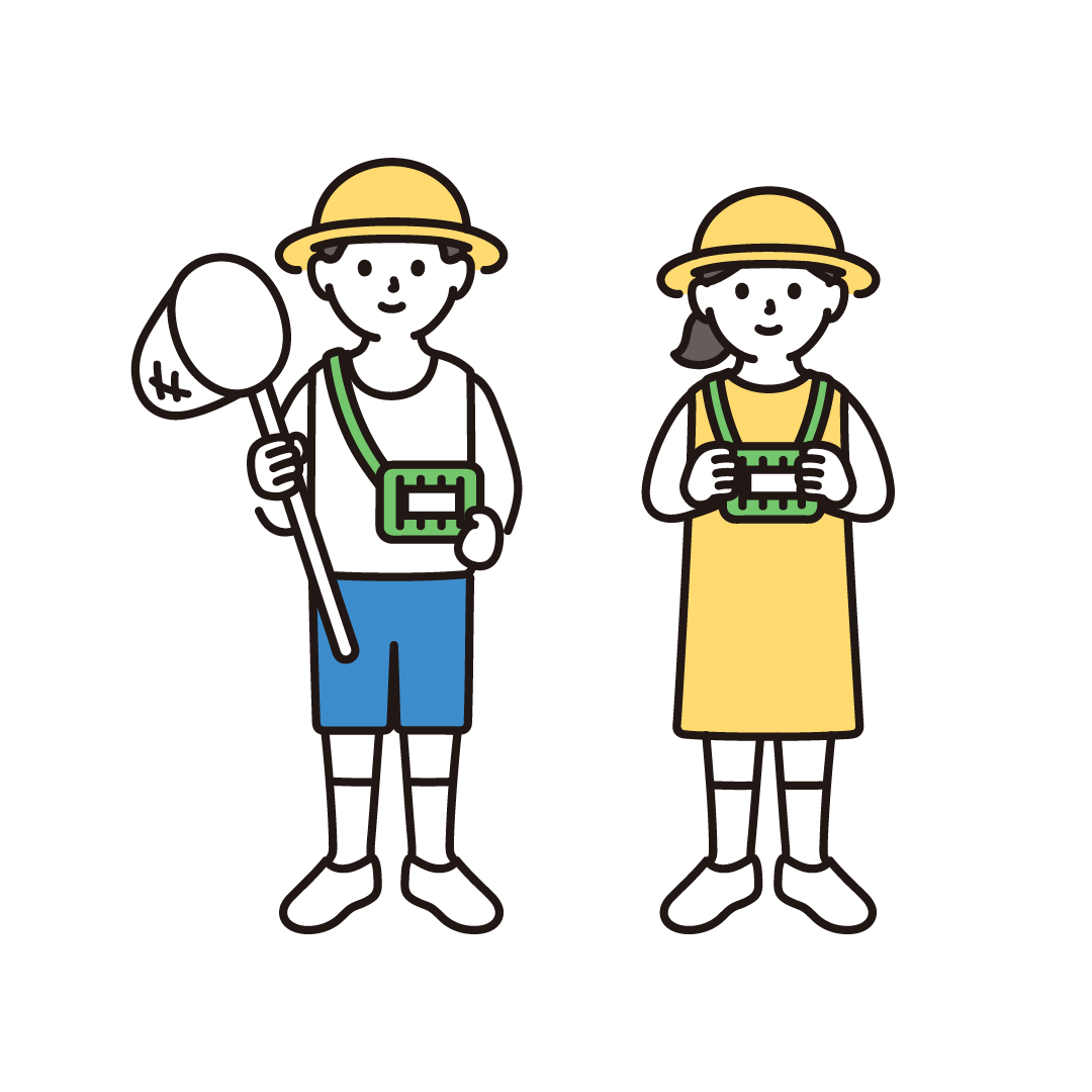 虫取りをする子ども