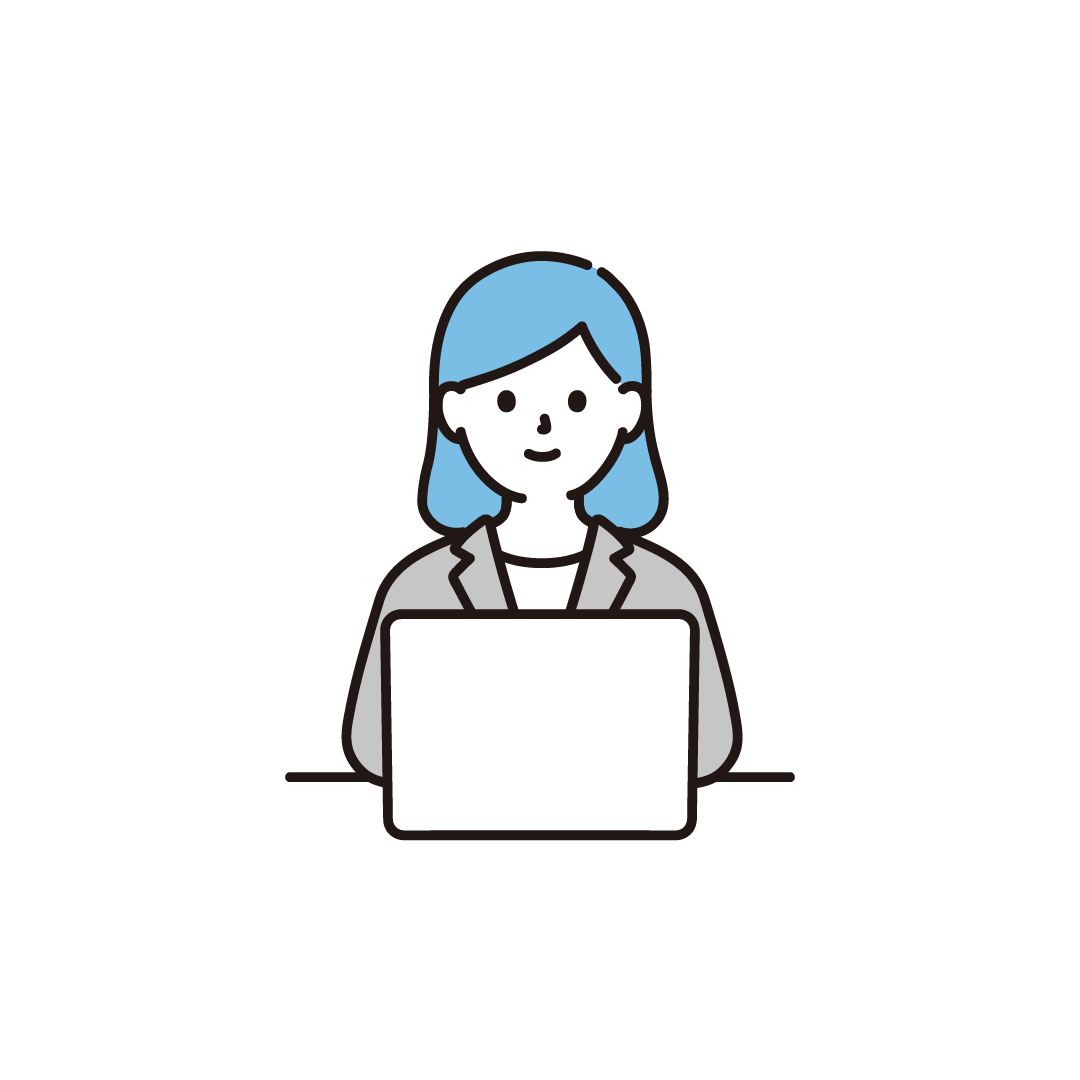 パソコンを使う新入社員の女性