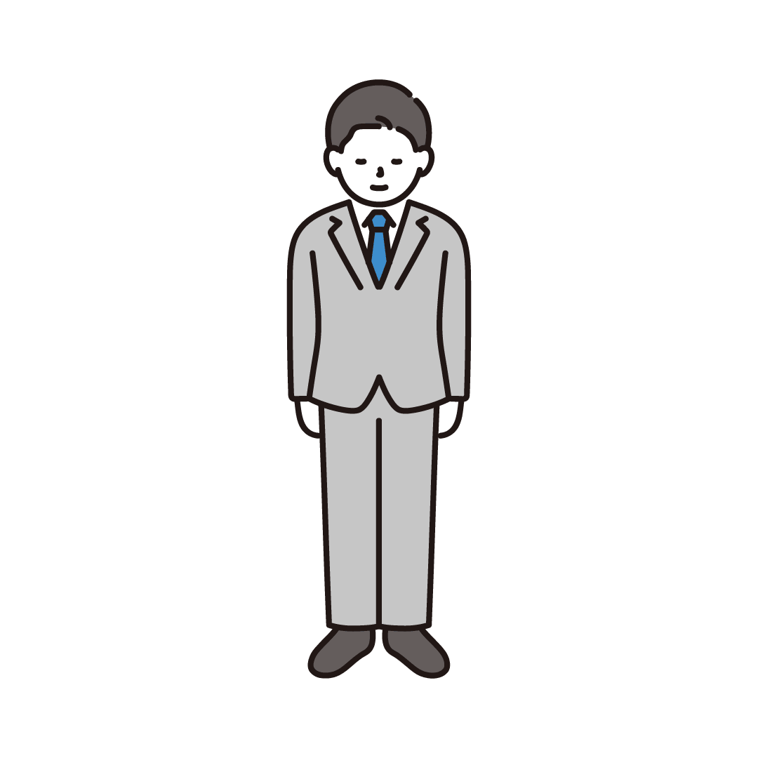 お辞儀をする男性ビジネスパーソン
