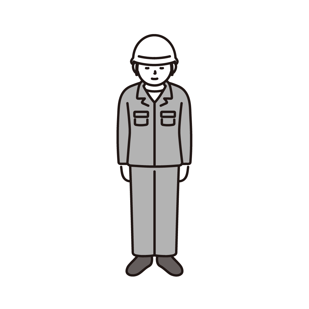 お辞儀をする作業員