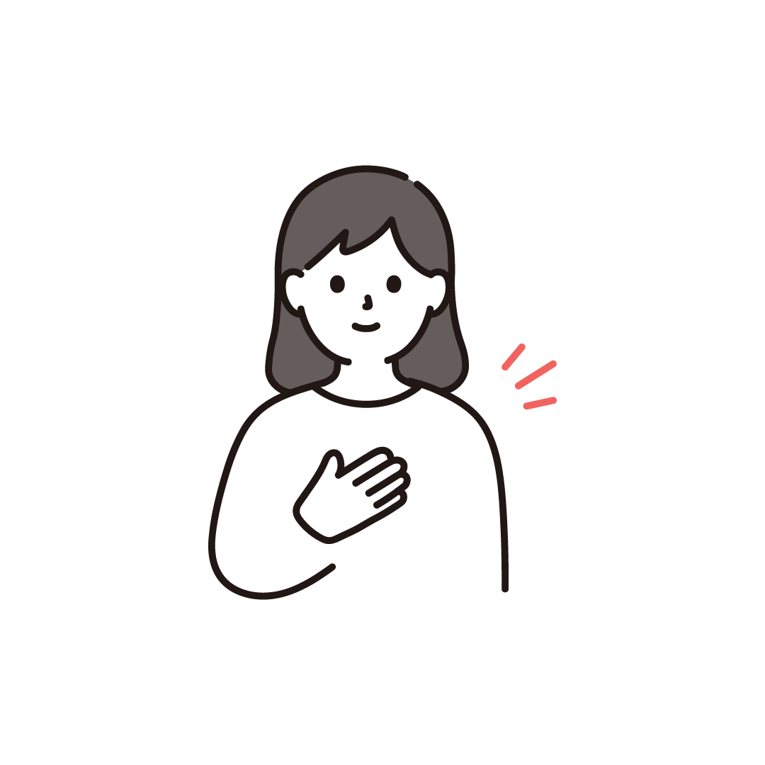 おまかせくださいポーズをする女性