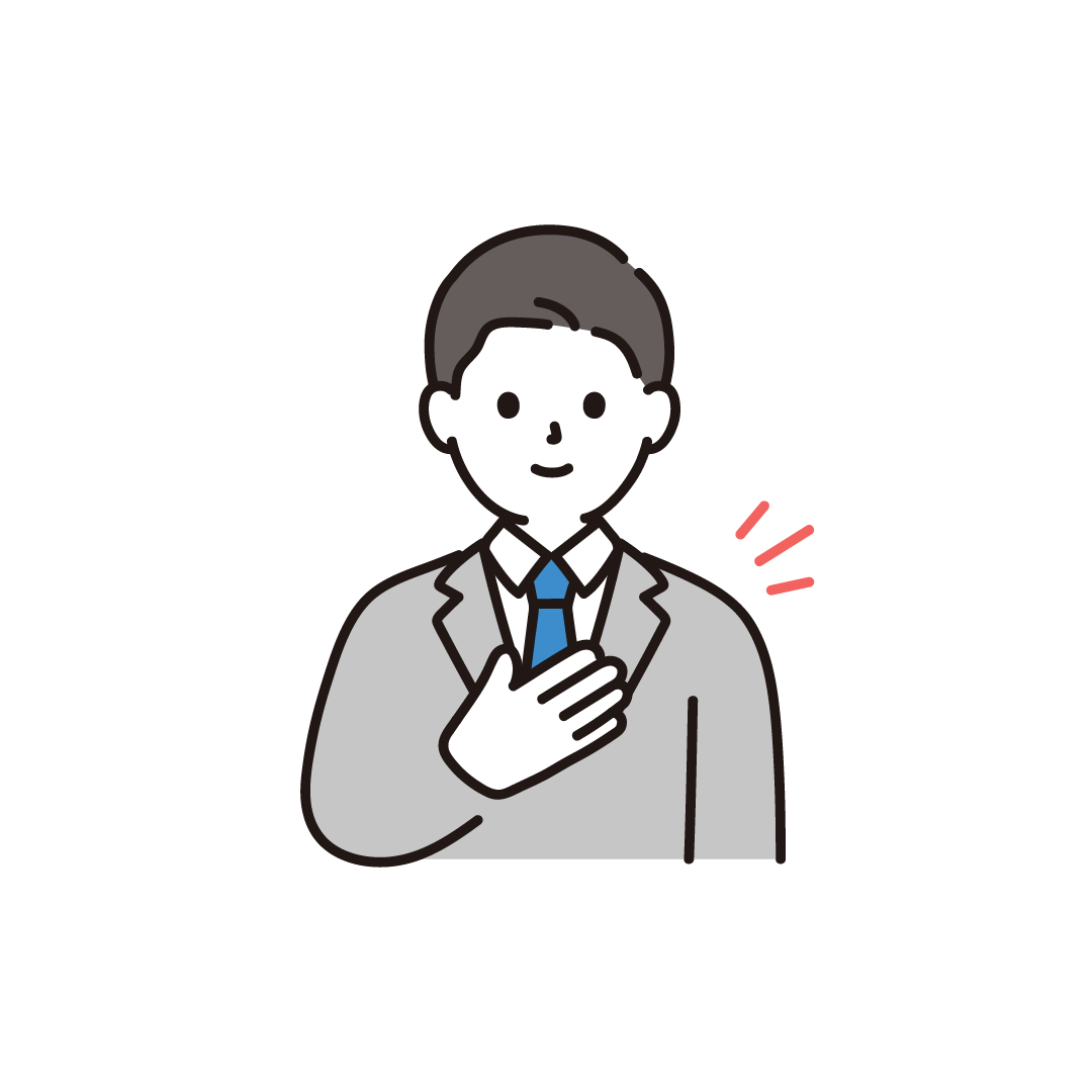 おまかせくださいポーズをするビジネス男性