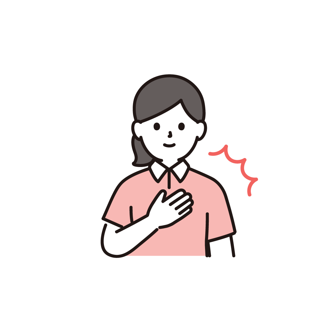 おまかせポーズをする女性介護士（ポロシャツ）