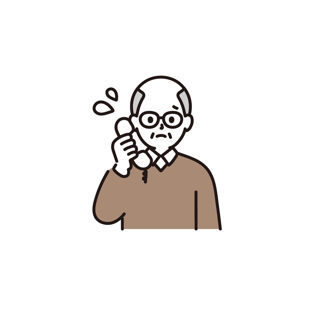 電話をするシニア男性（困る）