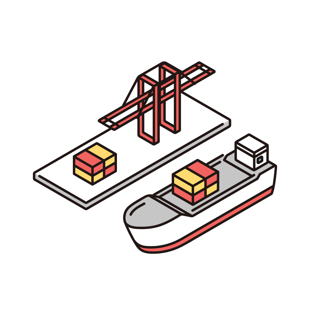 コンテナ港（アイソメ）