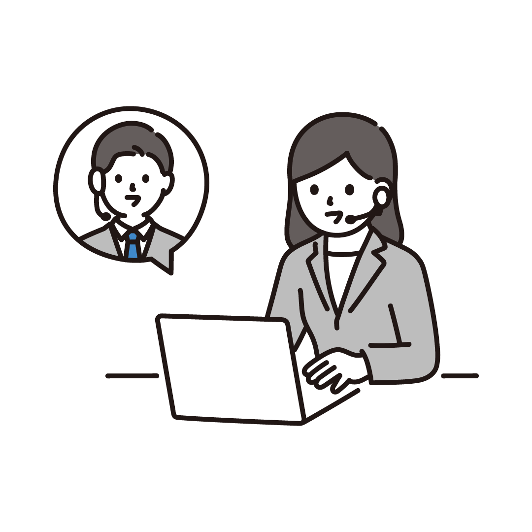 リモートで会話するビジネスウーマン