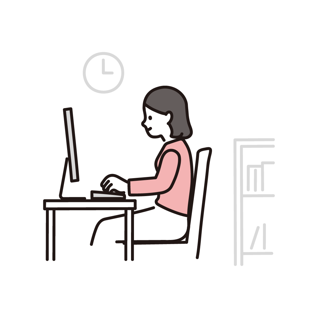 リモートワークをする女性（横）