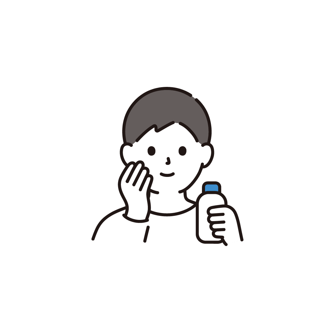 スキンケアをする男性