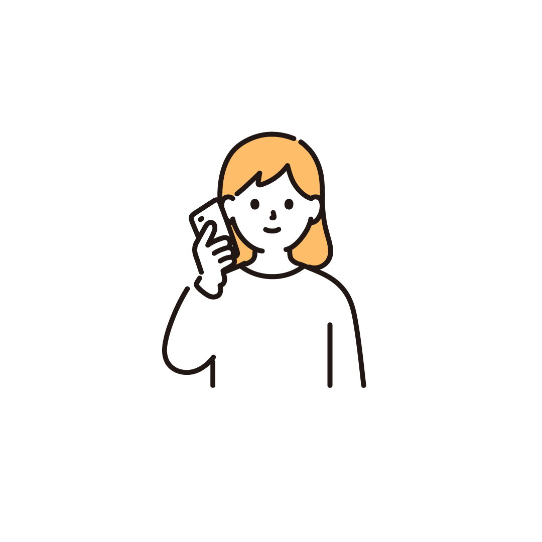 スマホで電話をする女性のイラスト