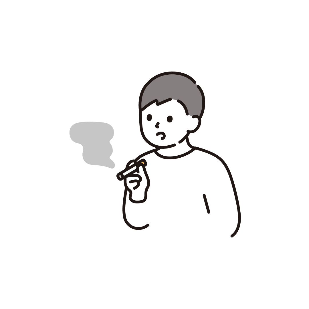 タバコを吸う男性のイラスト