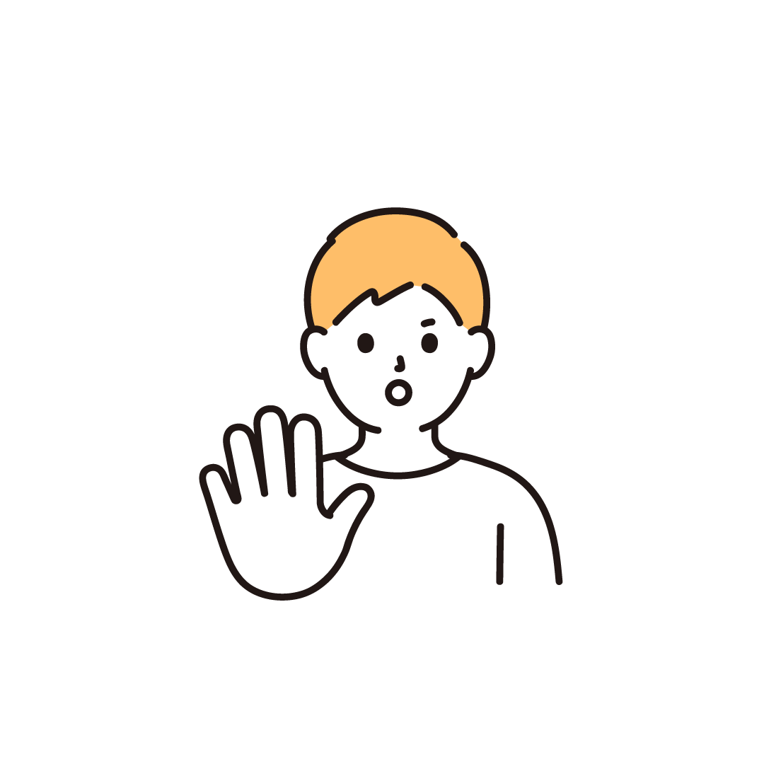 ストップポーズをする男性