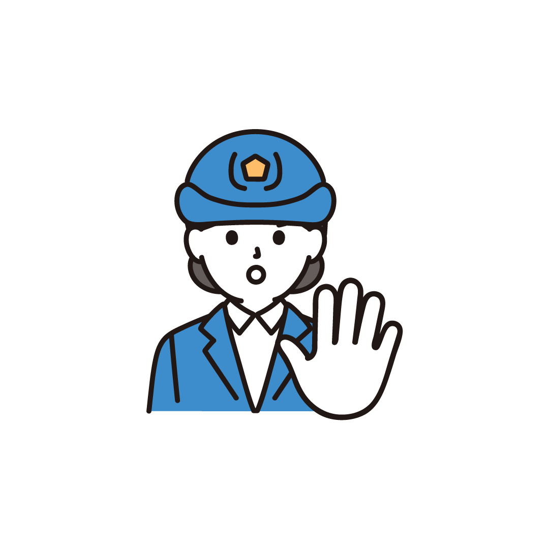 ストップポーズをする女性警察官