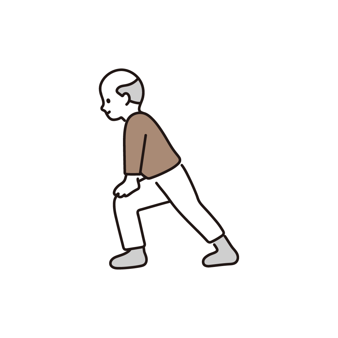 ストレッチをするシニア男性