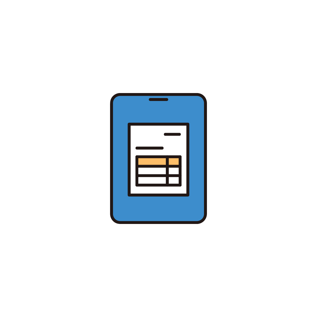 タブレットと請求書
