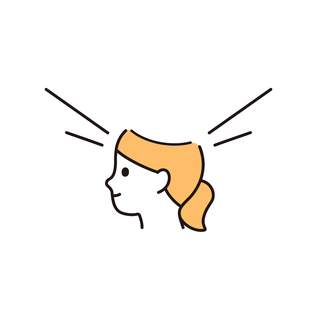 女性の頭が開いたイメージ（笑顔）