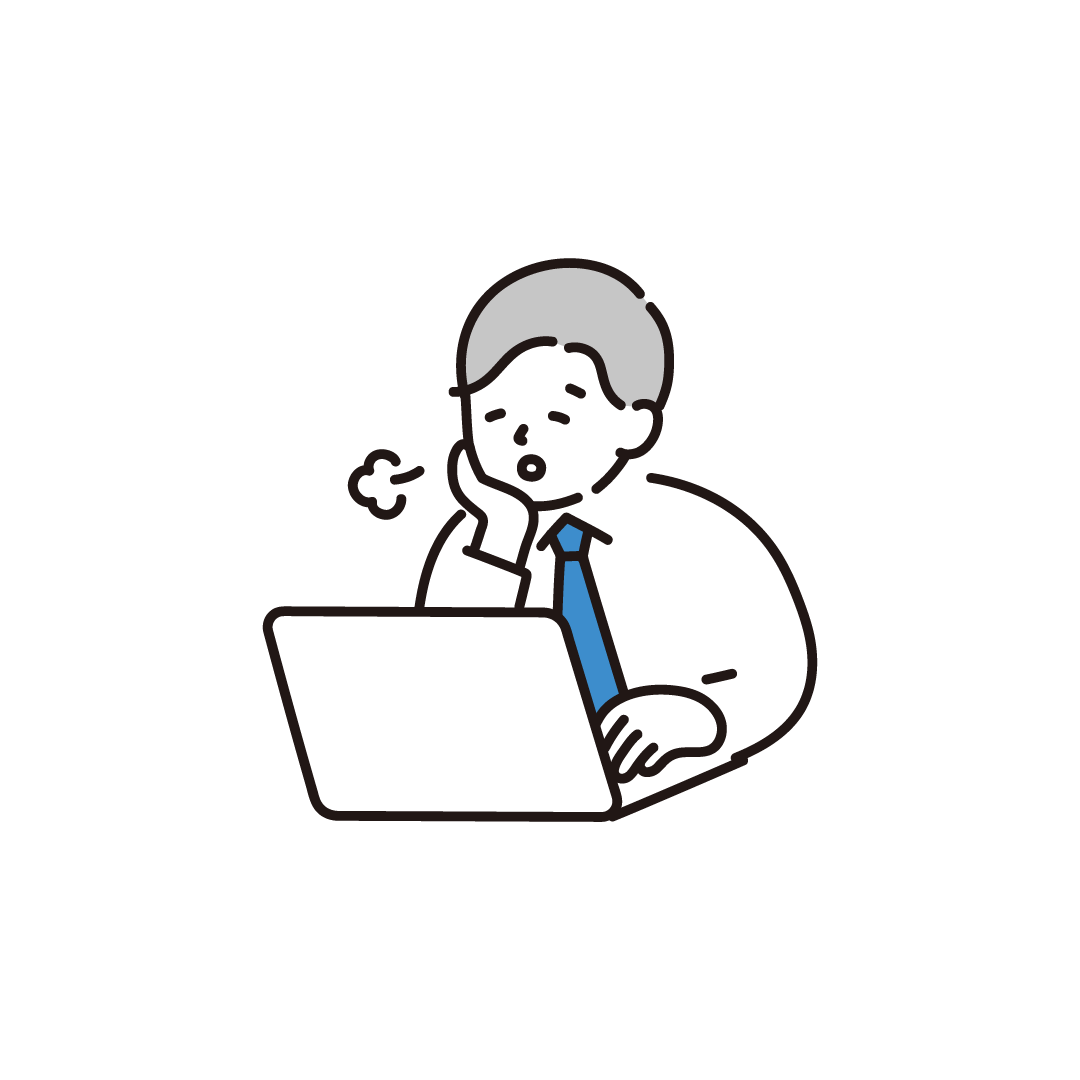 パソコン作業で疲れた男性会社員