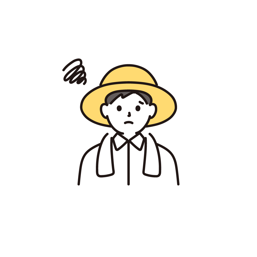困っている農家の男性